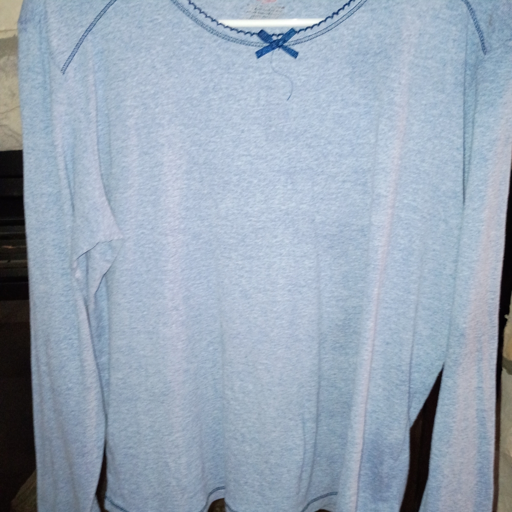 Elegant Blue Long Sleeve Women's Top